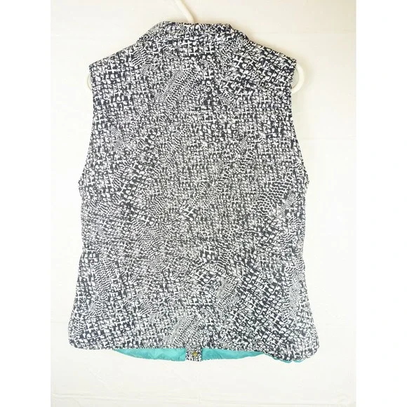 NIC+ZOE Women's L Quilted Zip Vest Black White‎ Pattern - Picture 4 of 8